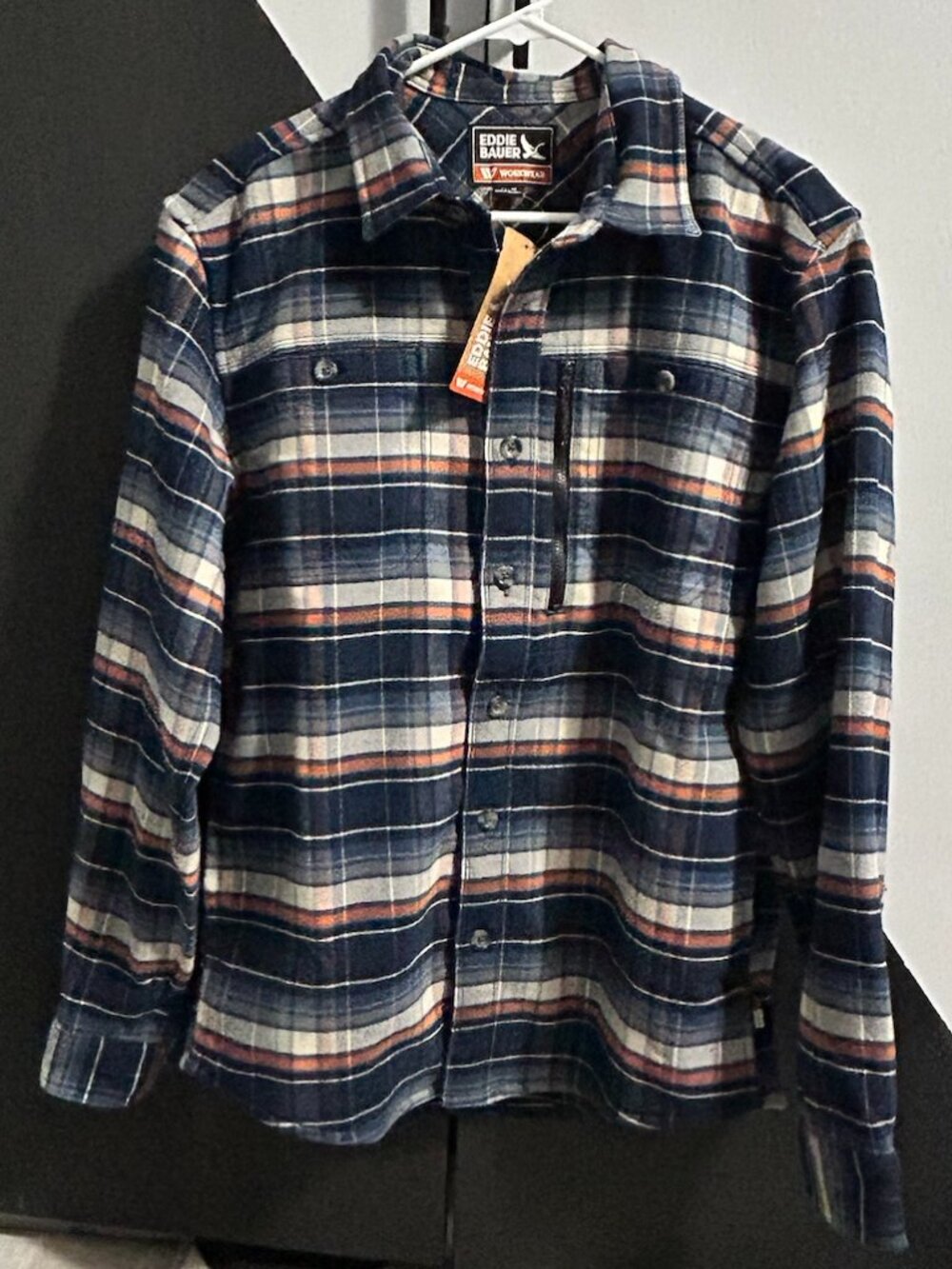 NWT Eddie Bauer MR Chopper Workwear Plaid Flannel Button Down Men's Size M